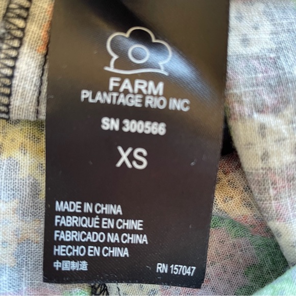 Farm Rio Macaw Night Linen-Blend Mini Dress Pockets Linen Viscose Size XS - Picture 13 of 15